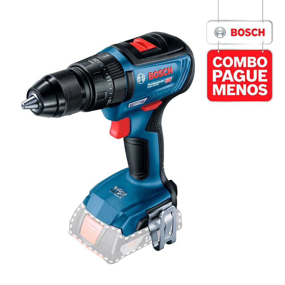 Aspirador de Pó a Bateria Bosch GAS 18V-10 L + Parafusadeira e Furadeira de Impacto de ½